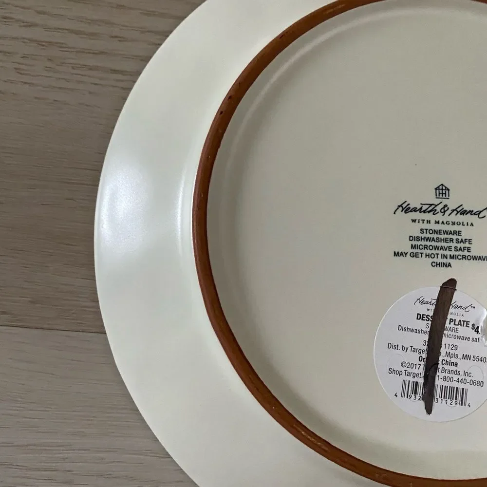Hearth & Hand Stoneware Yellow Stitched-Cream Salad Plate